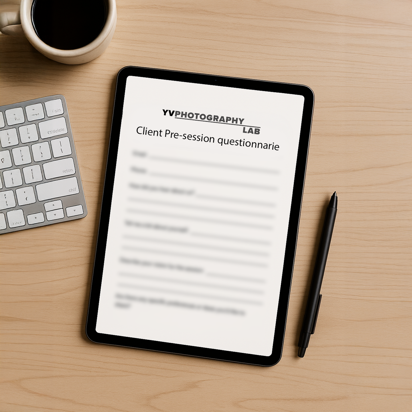 Customizable Photography Pre-Session Form – Editable Template (Word )
